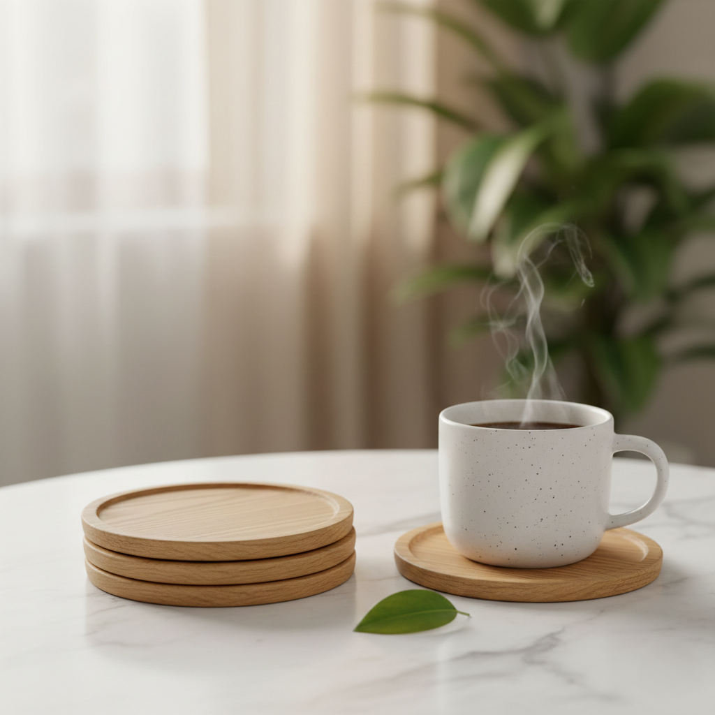 Artisan Oak Coaster Set